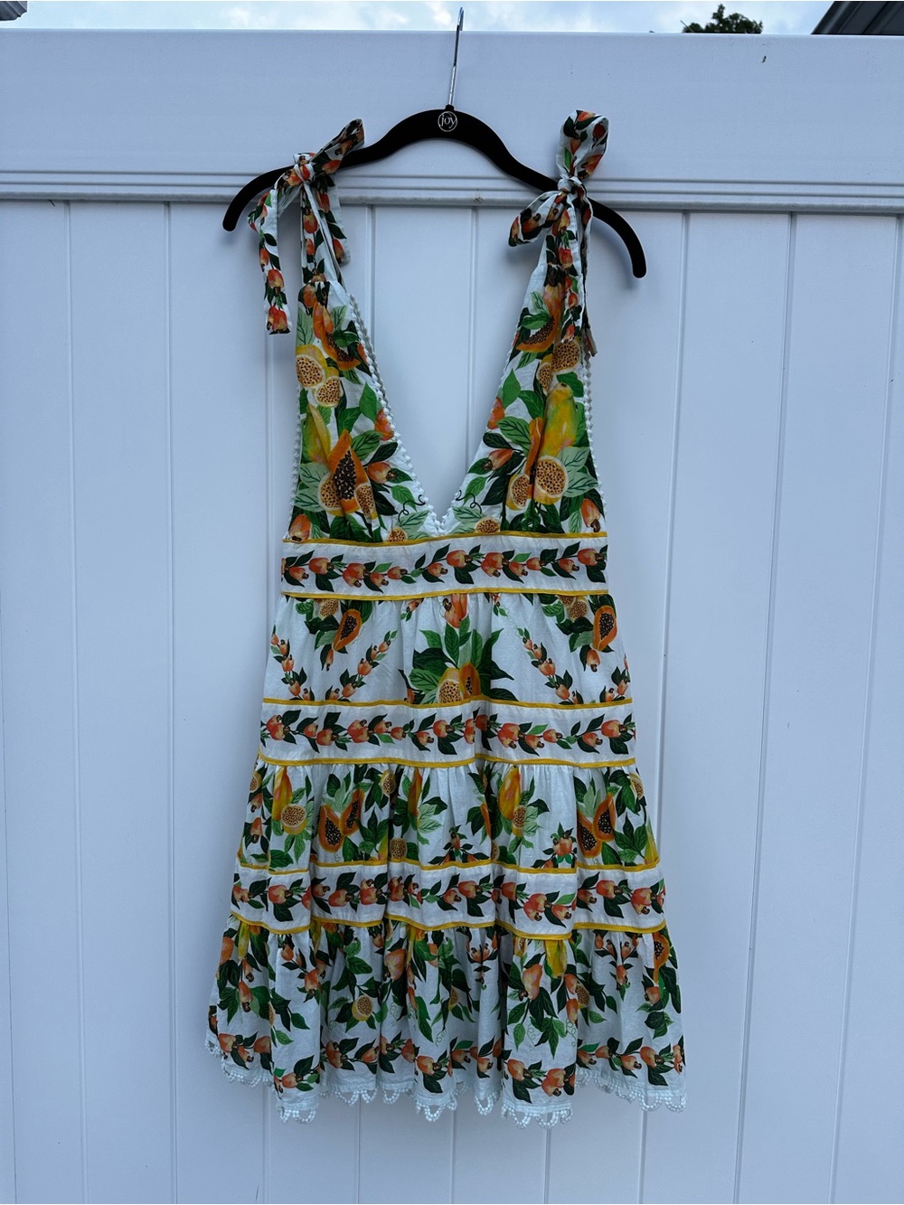FARM Rio Papaya Salad Scarf Dress Mini - 100% Cotton Sundress